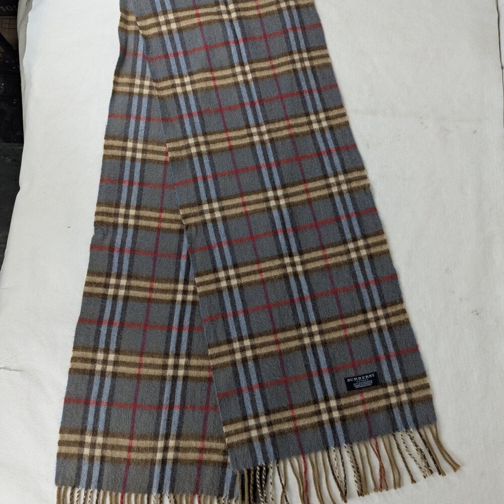 Burberry Cashmere Check Scarf Blue | Unisex | Premium Feel | Limited Time